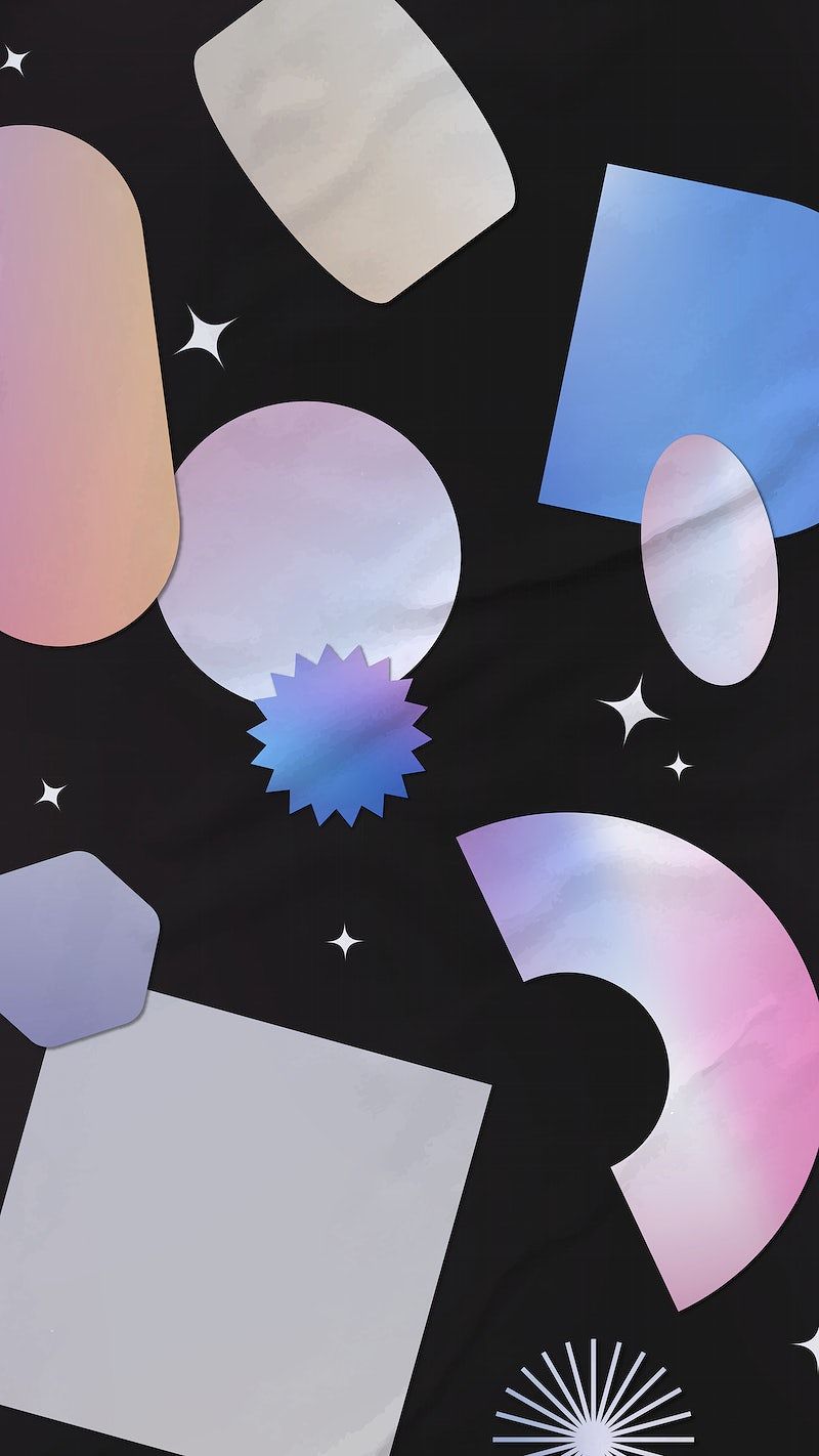 Holographic iPhone wallpaper, geometric shapes