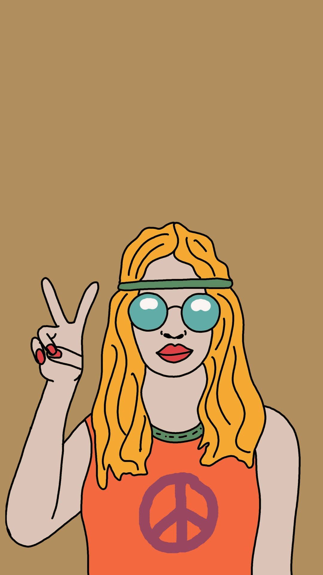 A woman in sunglasses and peace sign - Peace