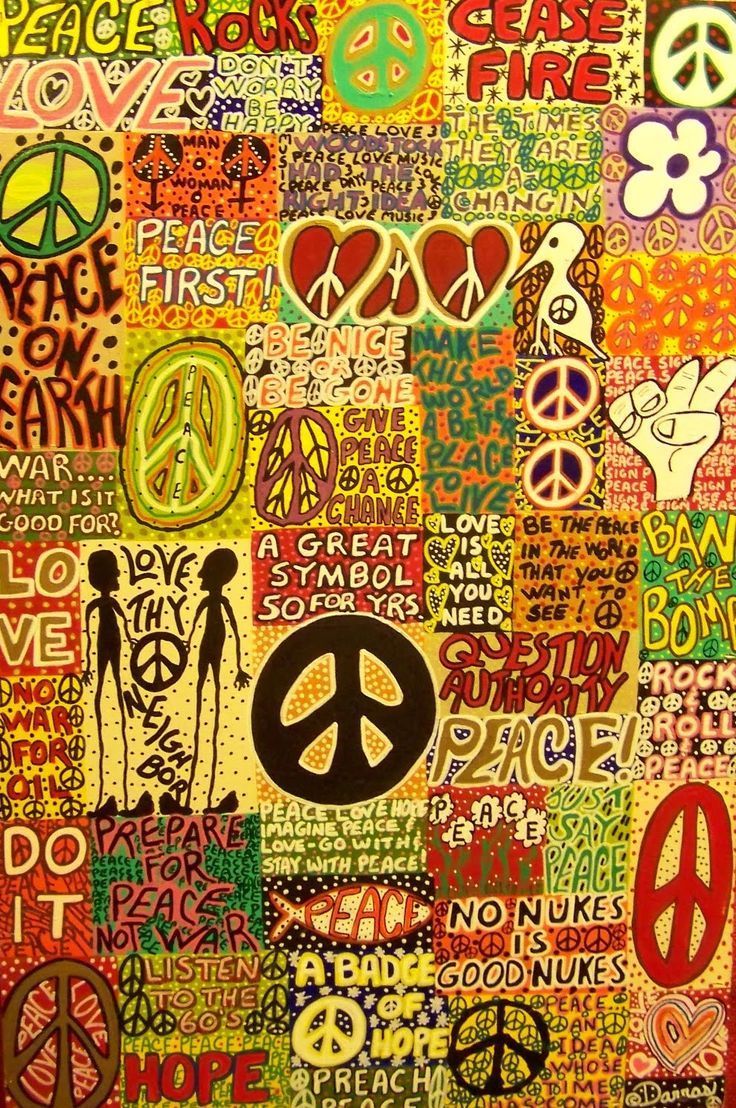 Peace sign wallpaper with a lot of different peace signs and words - Peace