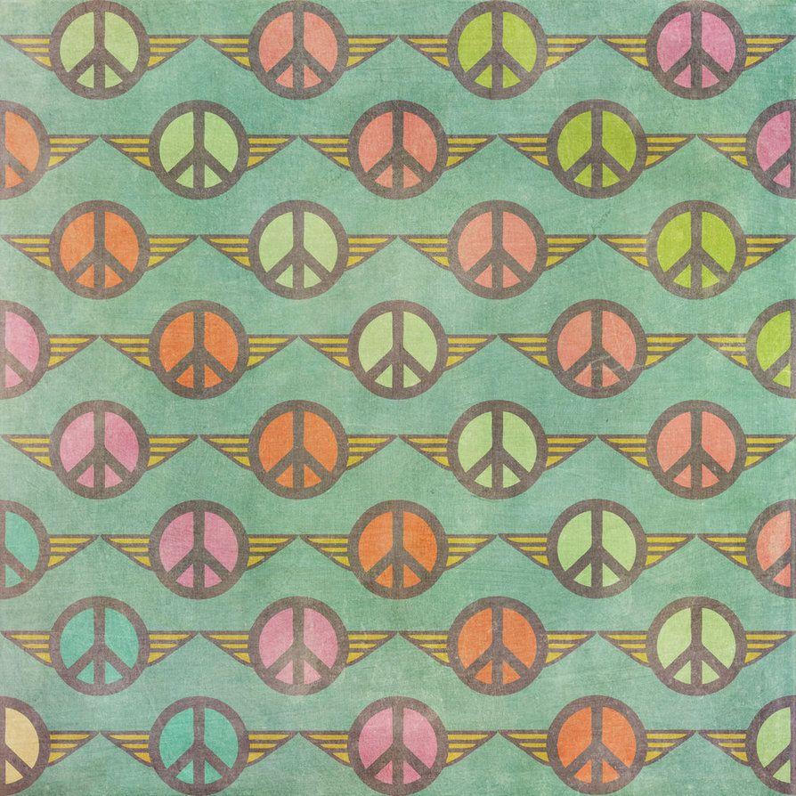 A peace sign pattern on an aqua background - Peace