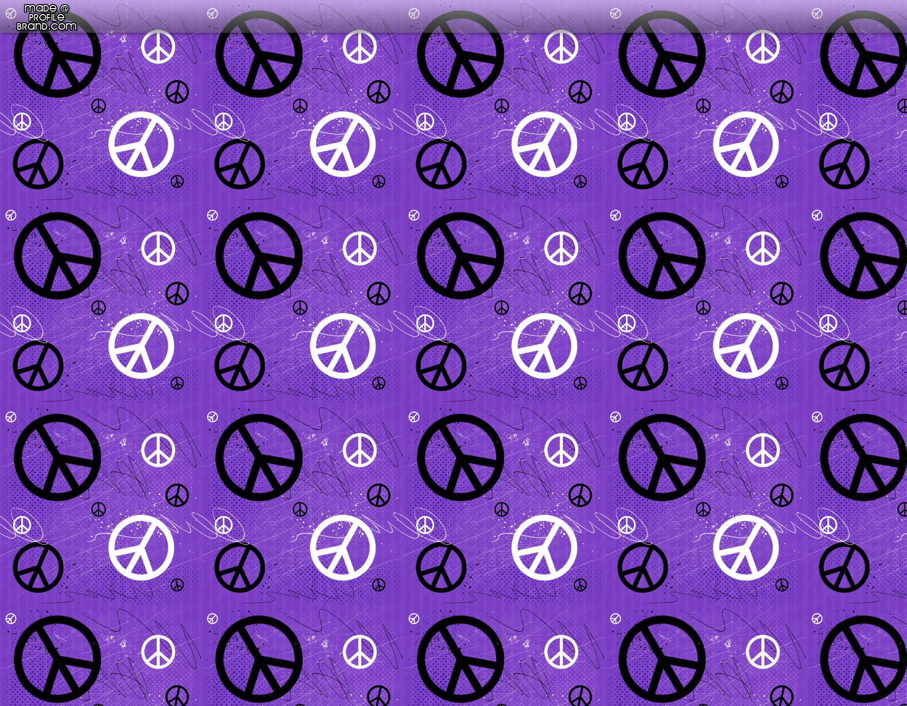 A purple background with white peace signs - Peace