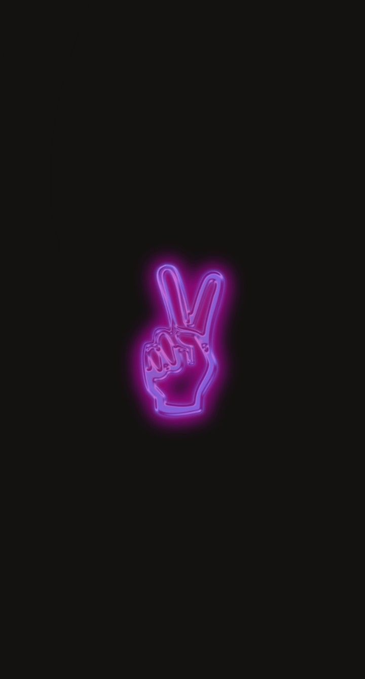 Aesthetic neon purple peace sign wallpaper for phone. - Peace
