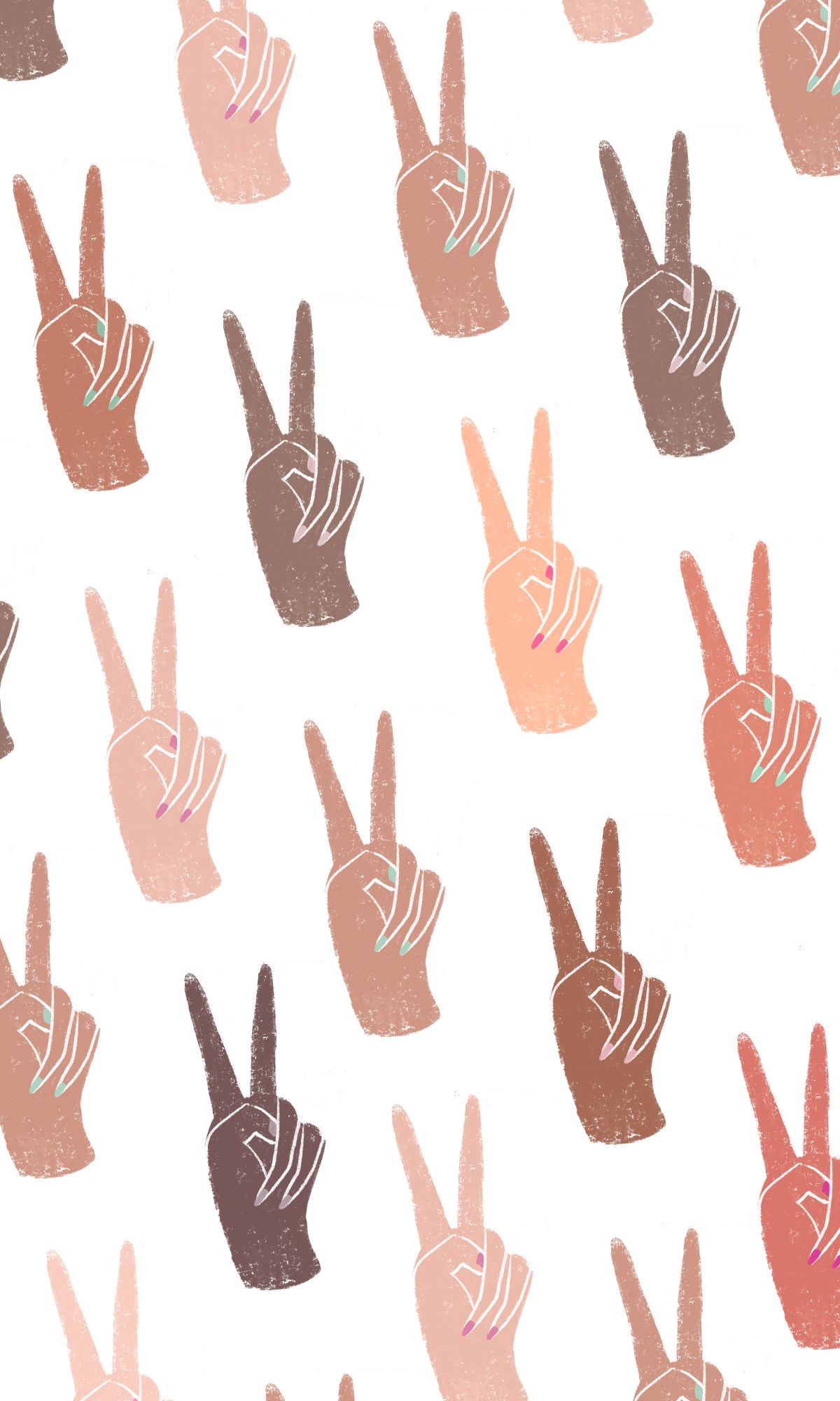 A pattern of hands making the peace sign - Peace