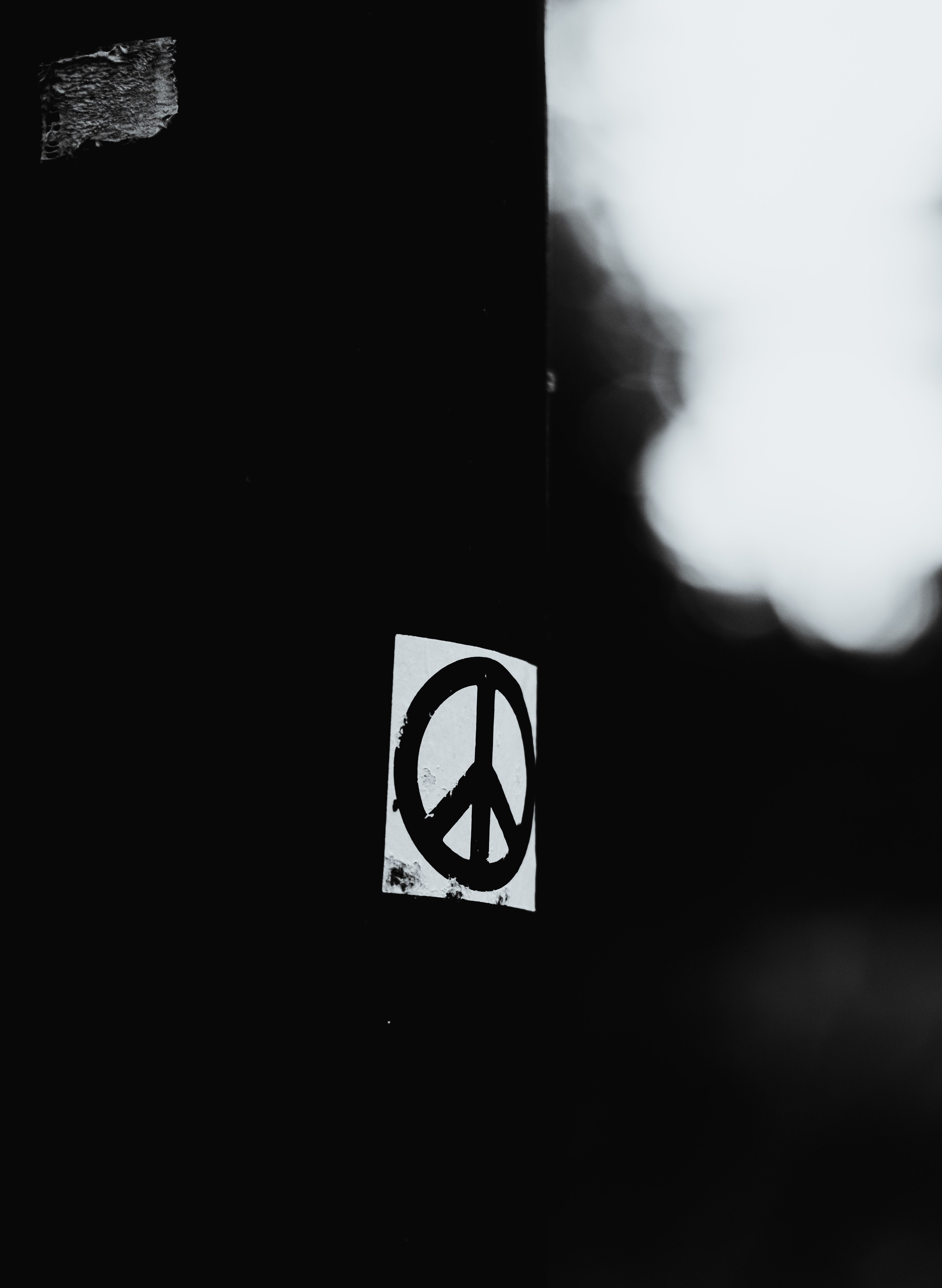 A peace sign is on the side of something - Peace
