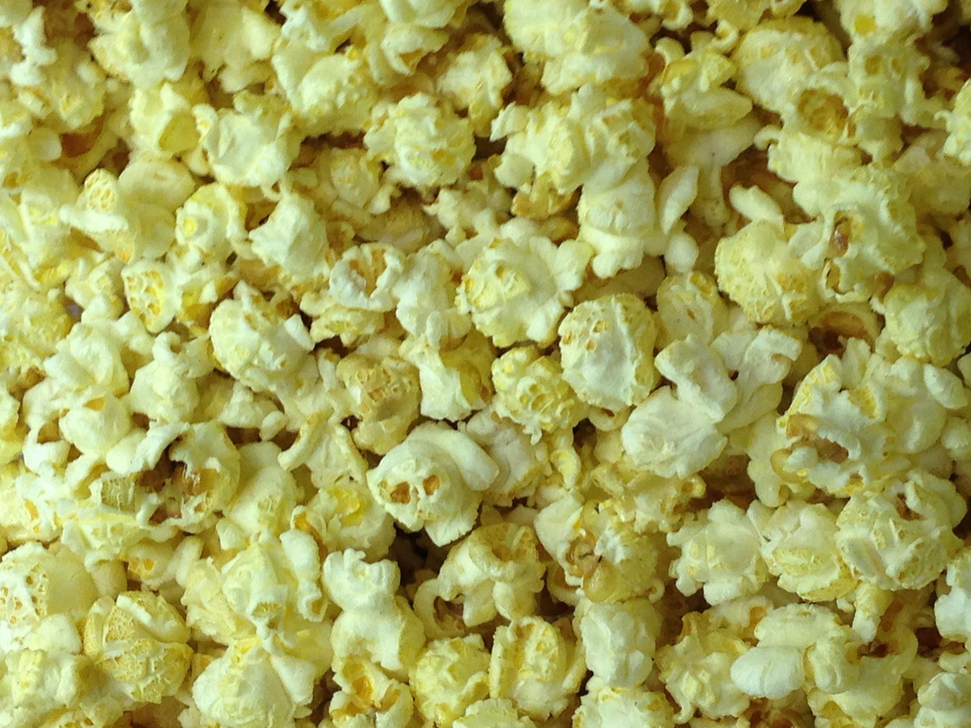 A close up of popcorn in the microwave - Popcorn