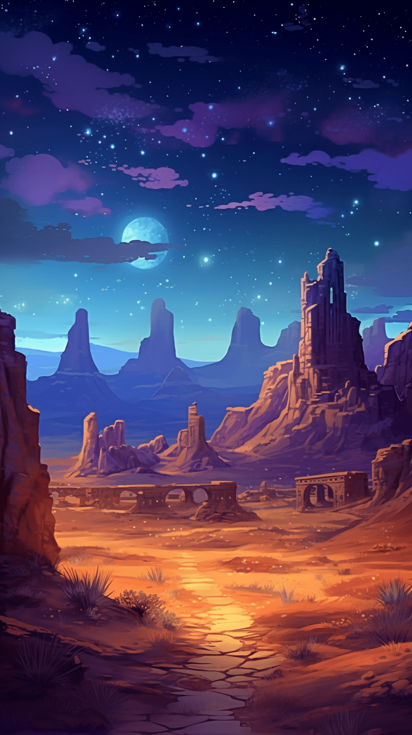 Desert Landscapes Manga Wallpaper: Rare Anime Artwork Collections