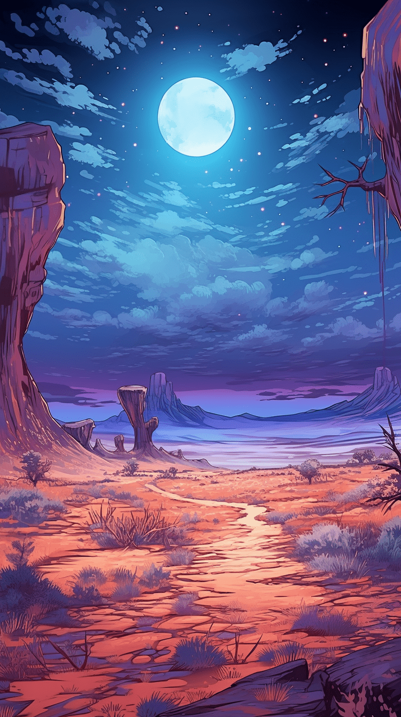 Desert Landscapes Manga Wallpaper: Rare Anime Artwork Collections