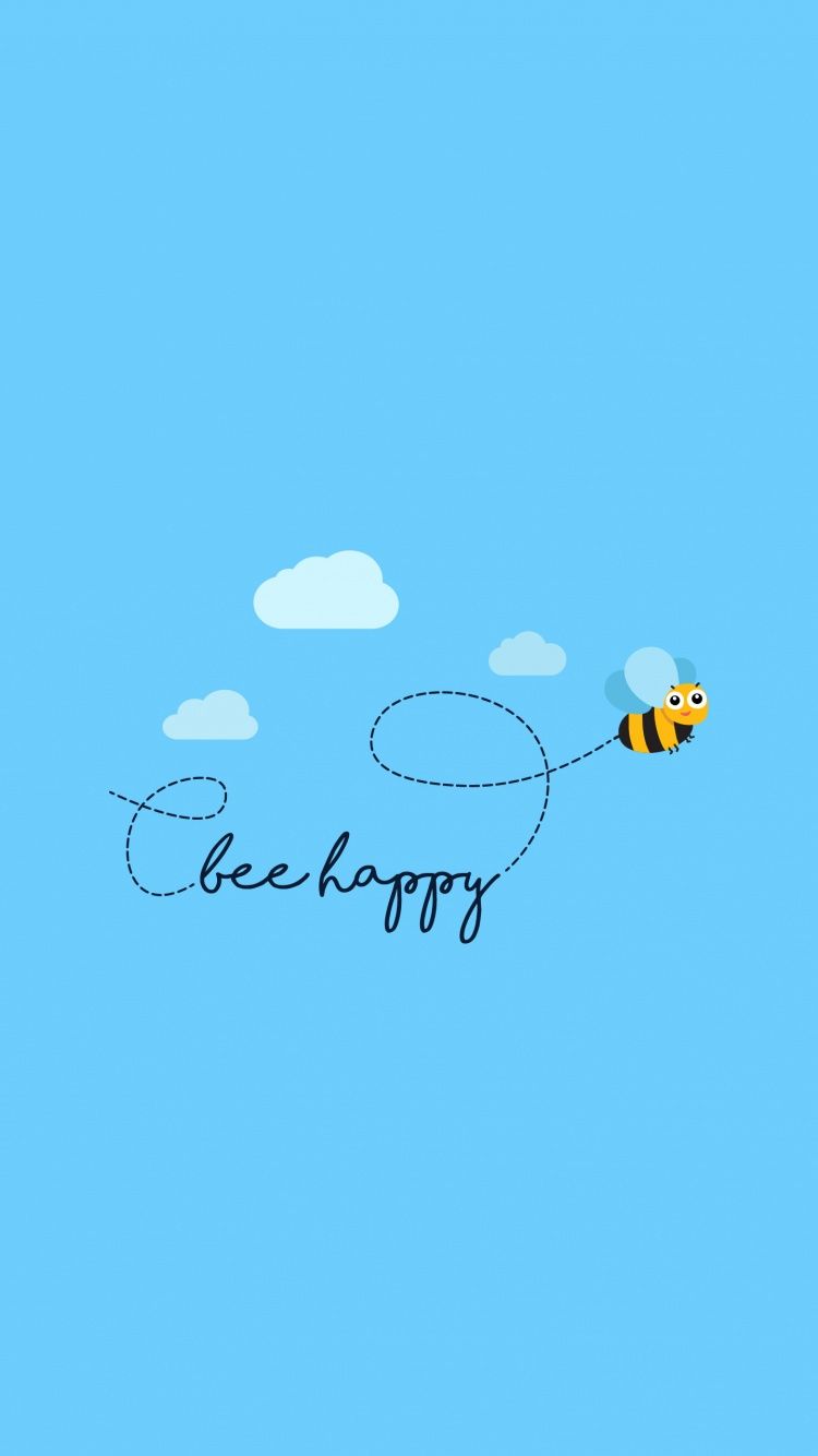 Bee happy Wallpaper 4K, Clear sky, Sky blue, Clouds, Bee