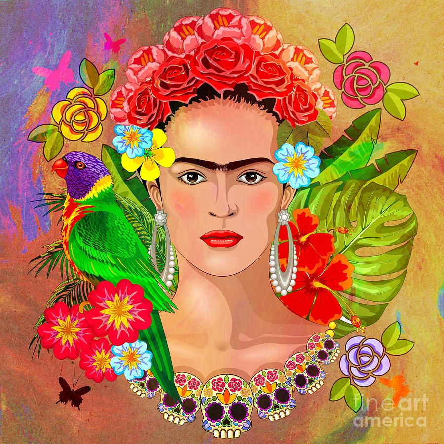 Frida kahlo art print featuring the painting person by anna maria - Frida Kahlo