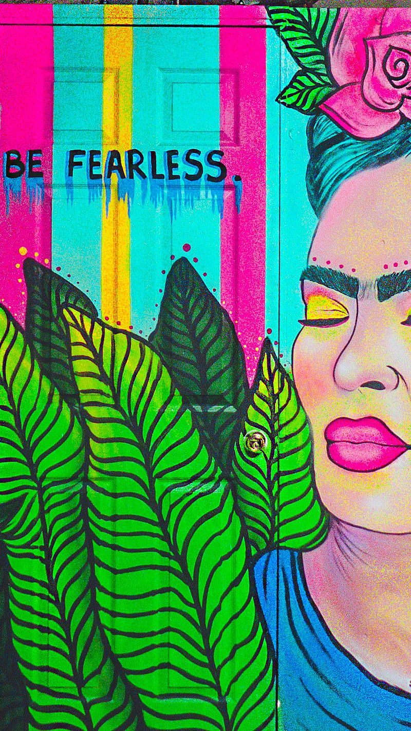Be fearless Frida, Audrey, Be, art, artsy, best, colorful, colorpop, daily, fearless, HD phone wallpaper