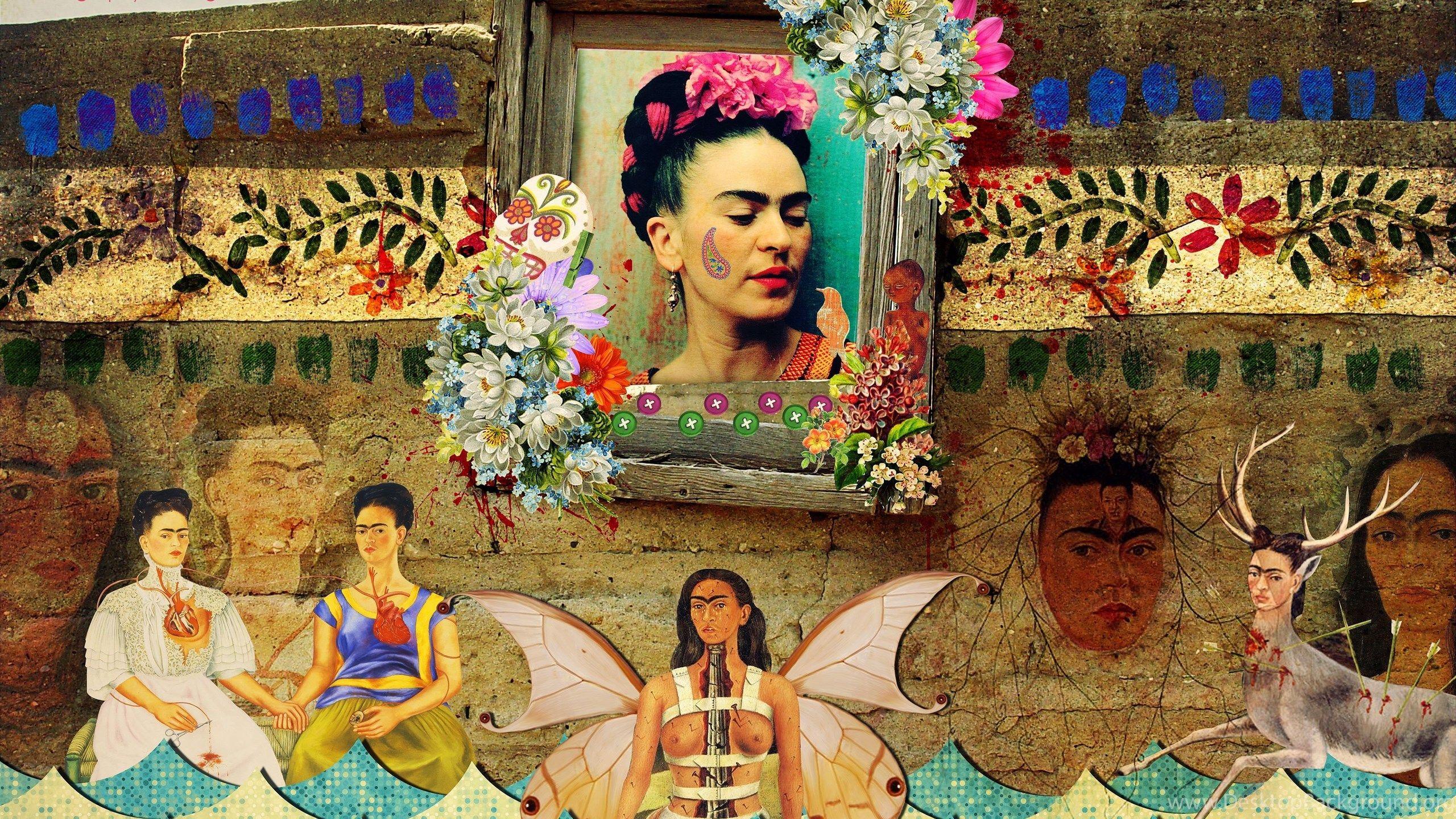 A collage of Frida Kahlo's paintings and photographs - Frida Kahlo