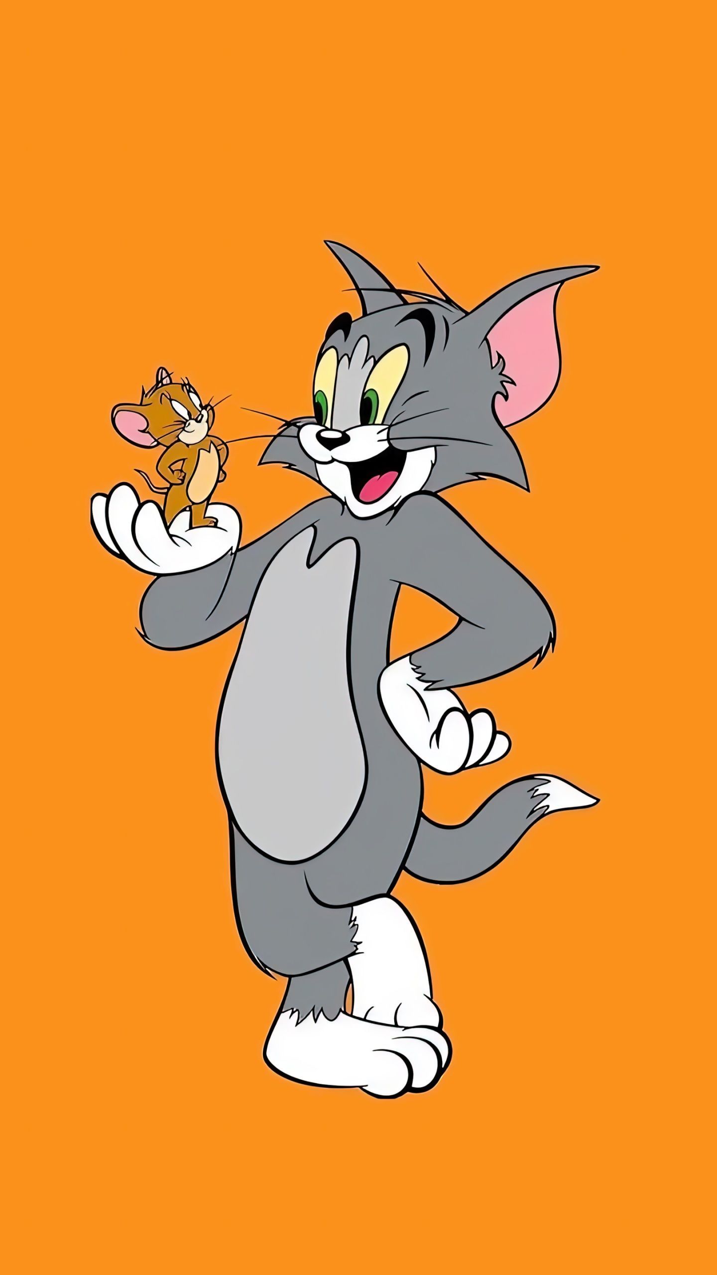 Tom and jerry cartoon character on an orange background - Tom and Jerry