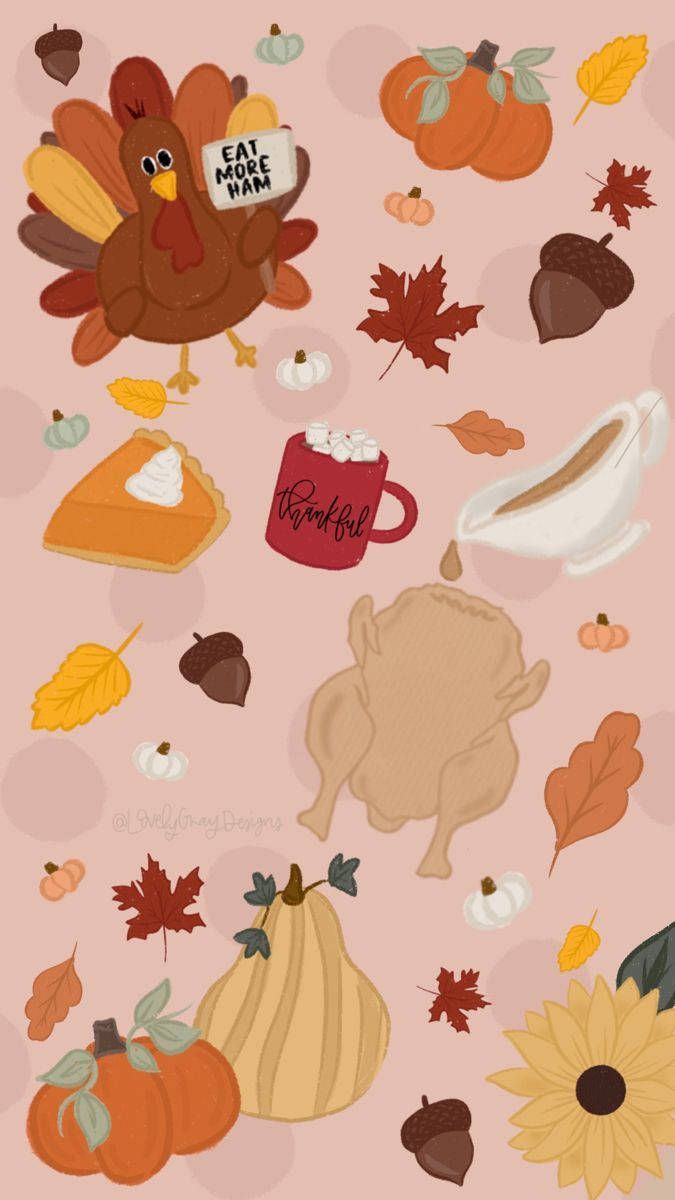 Download Thanksgiving Aesthetic Illustrations Wallpaper