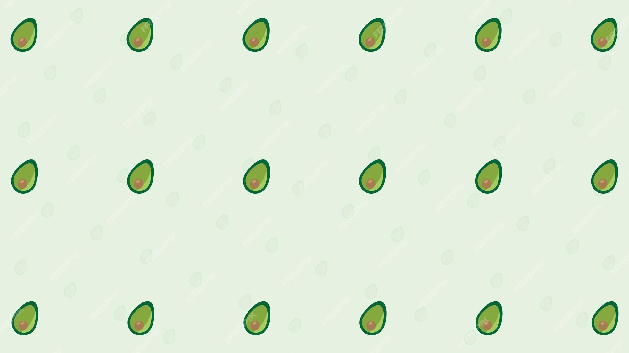 A pattern of avocado leaves on green background - Avocado