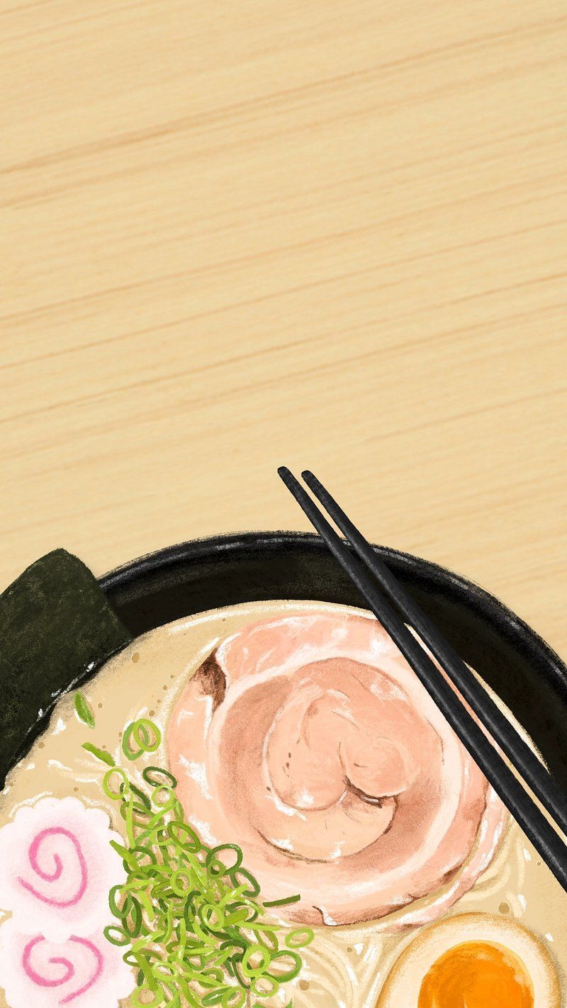 Bowl of Japanese ramen illustration. Premium PSD Illustration