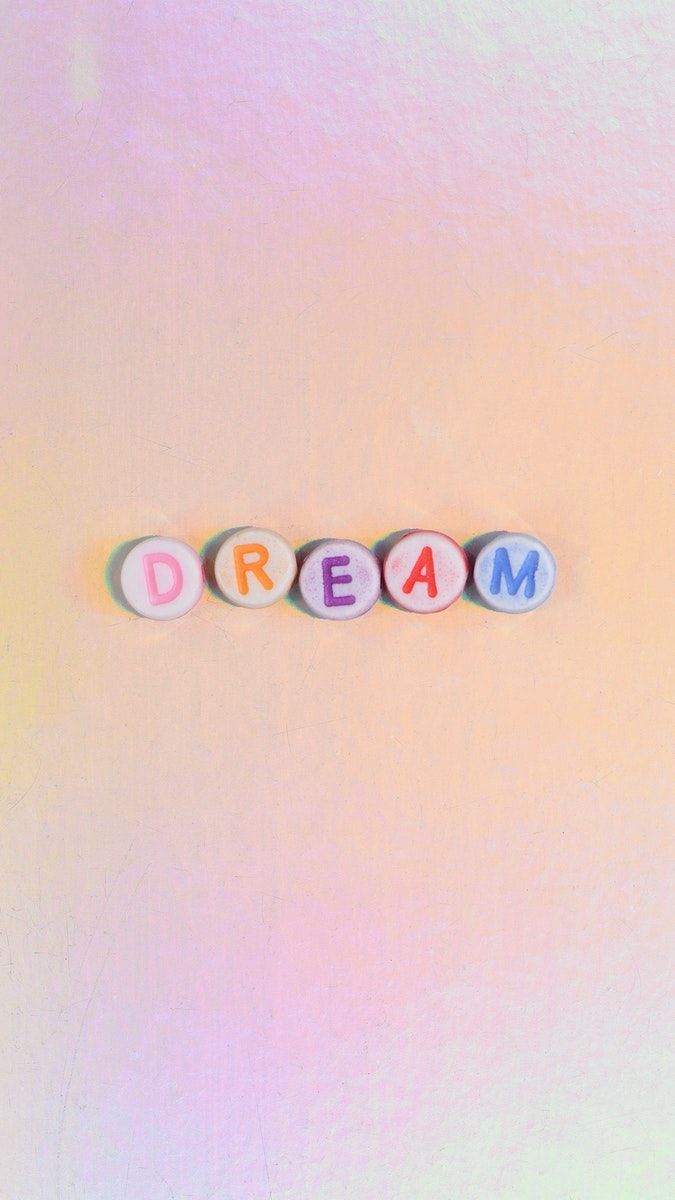 DREAM beads word typography on pastel. free image / Tana. iPhone wallpaper, Aesthetic pastel wallpaper, Typography