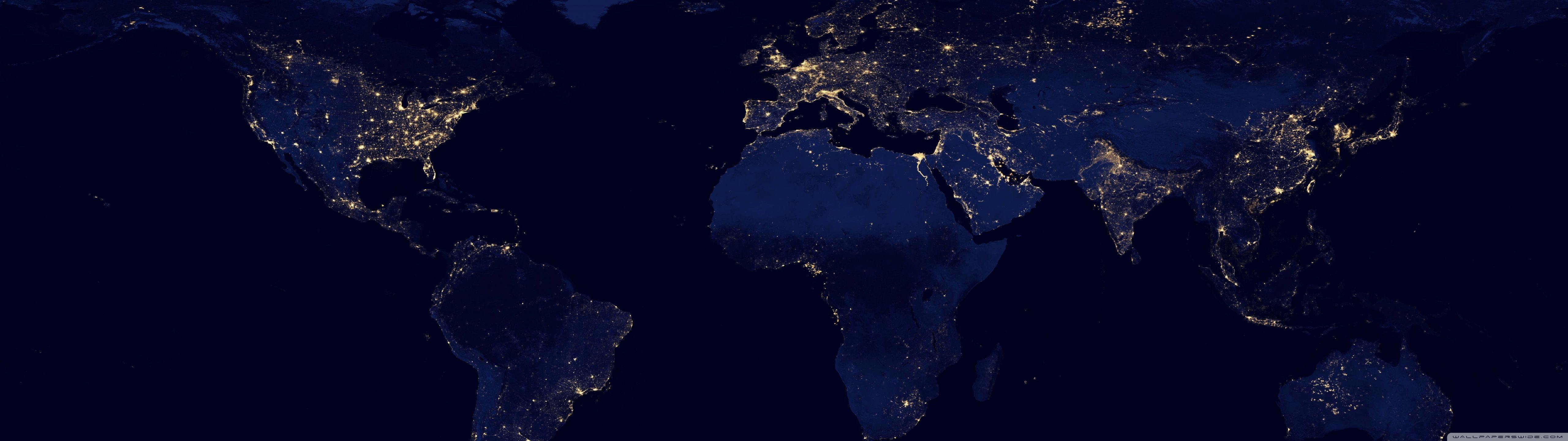 The world at night - 5120x1440