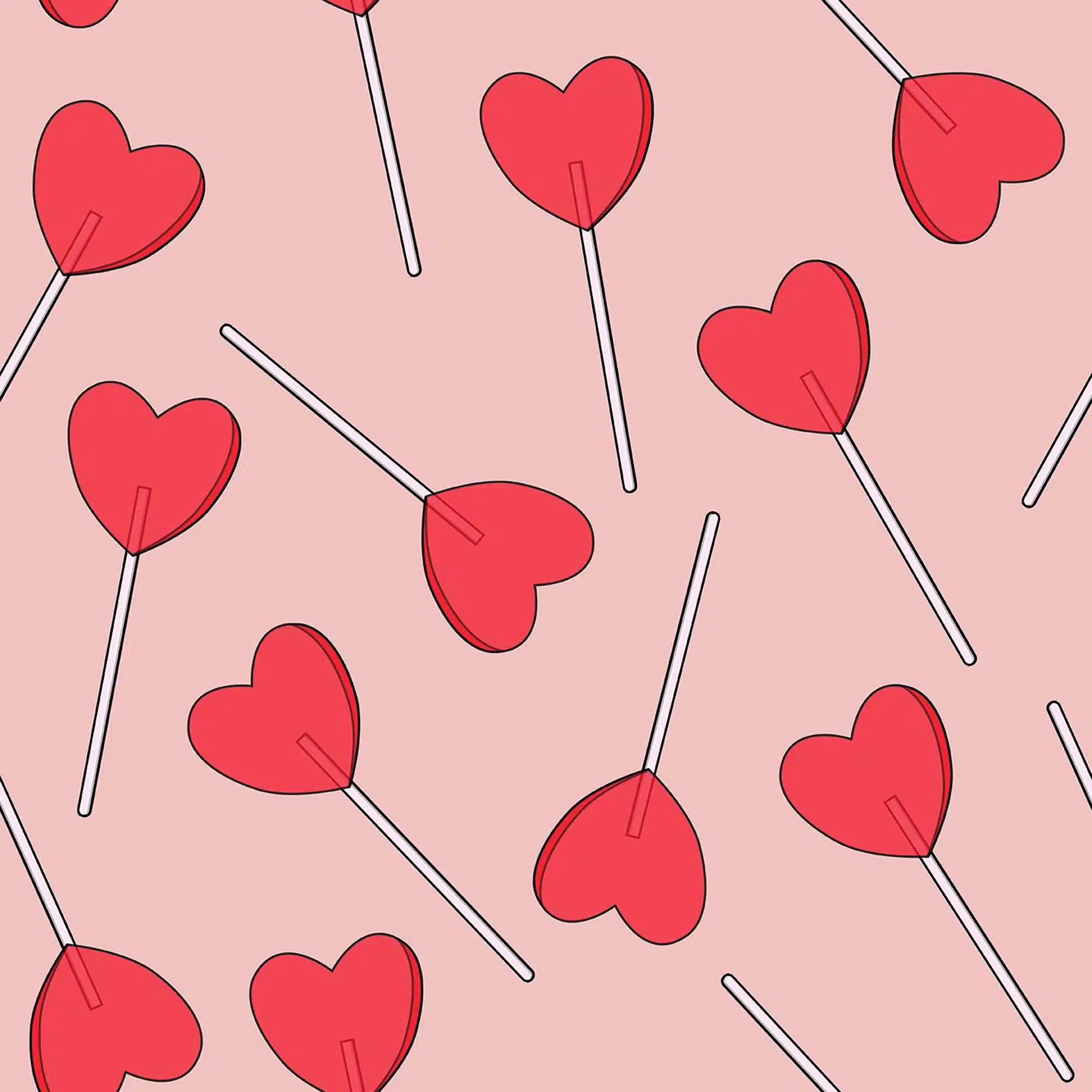 Heart Lollipop Wallpaper And Stick Or Non Pasted