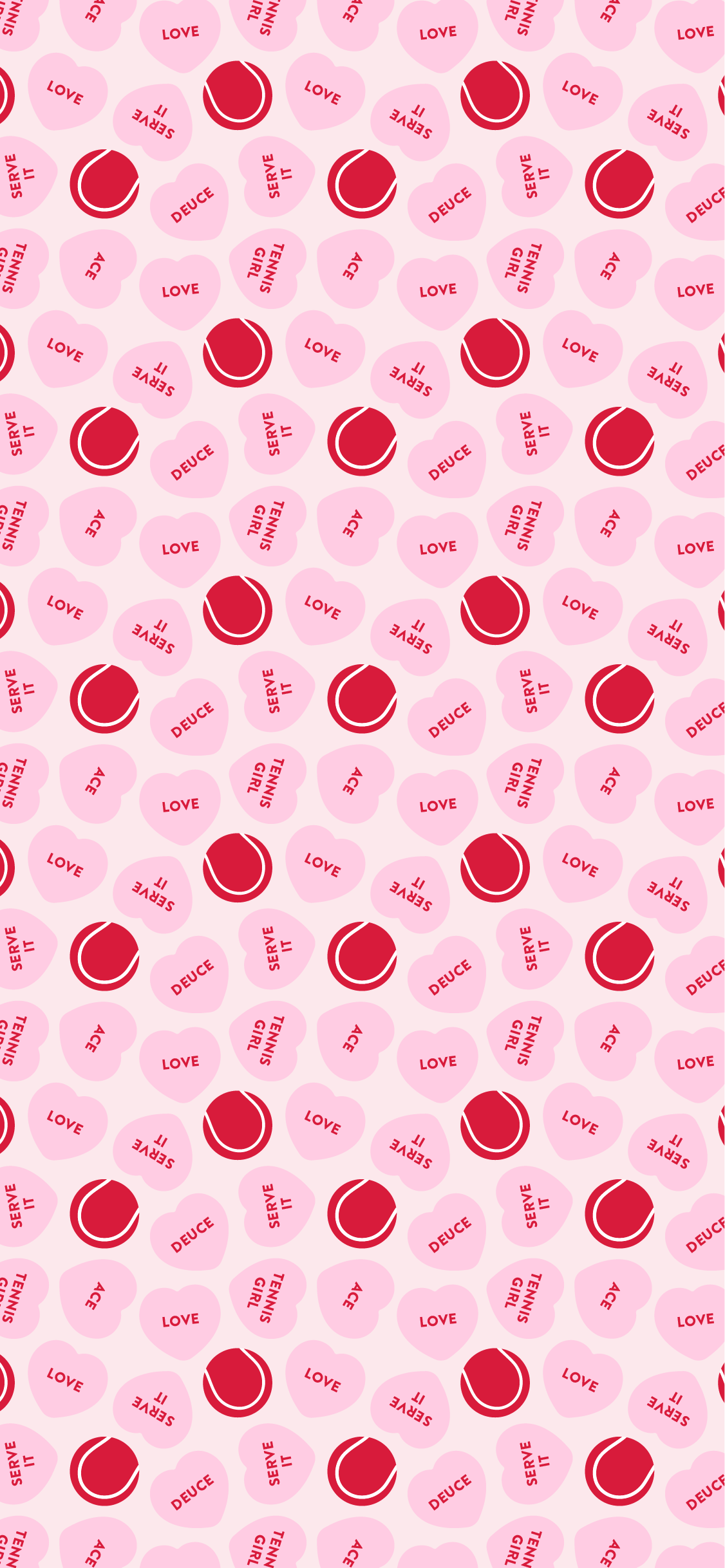 - heart shaped red and white pattern - Valentine's Day, tennis