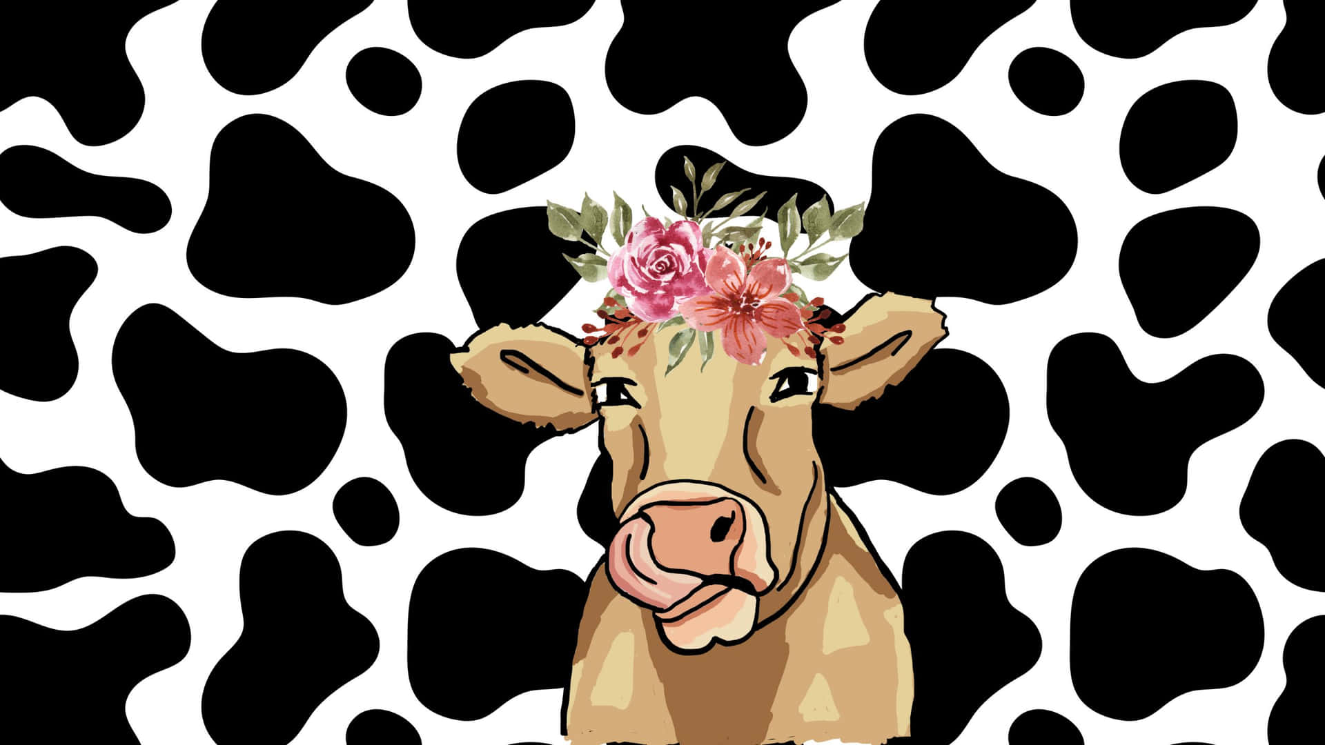 A cow with a flower crown on it's head. - Cow