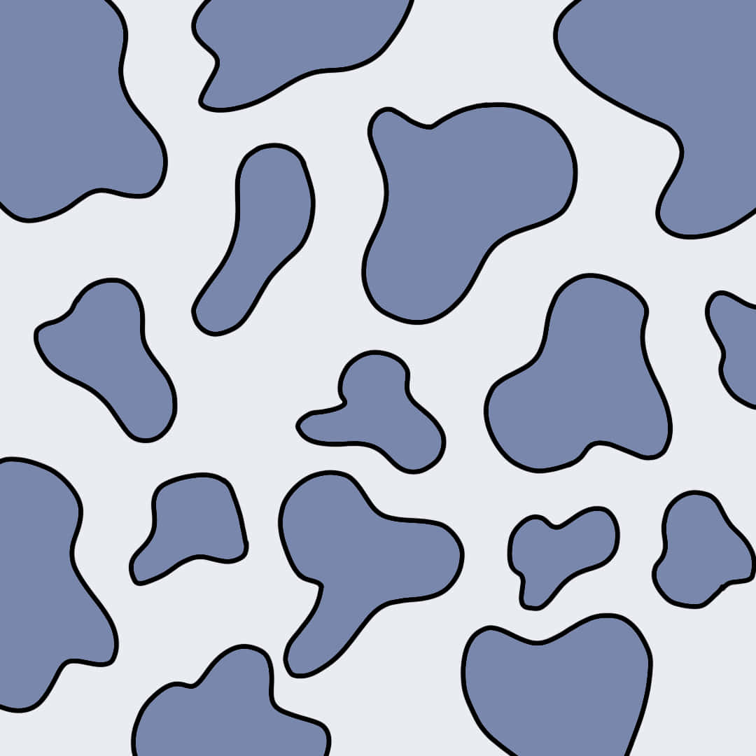 A blue and white pattern of shapes - Cow