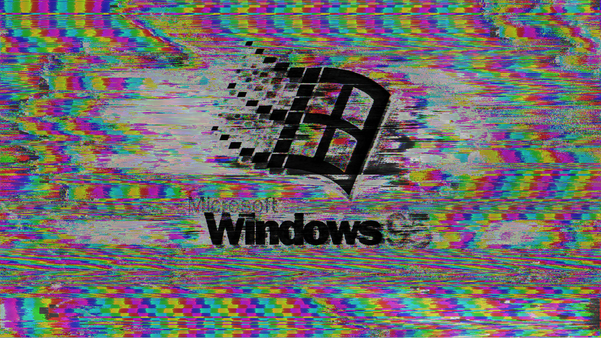 The windows logo in a pixelated style - Windows 95, Windows 10
