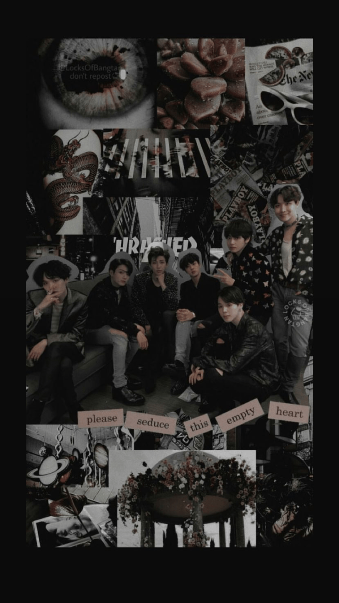 A collage of pictures with different people in them - BTS