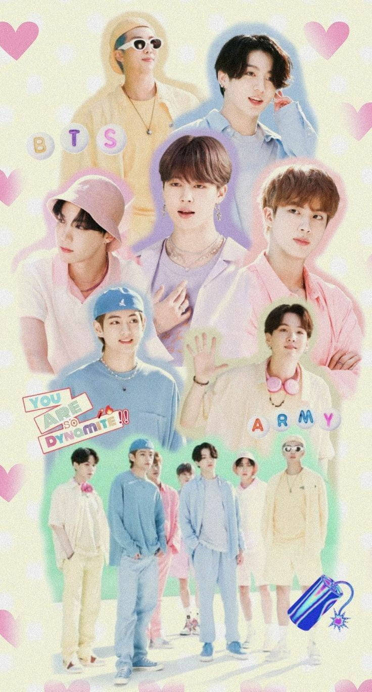 A poster with several people in different colors - BTS
