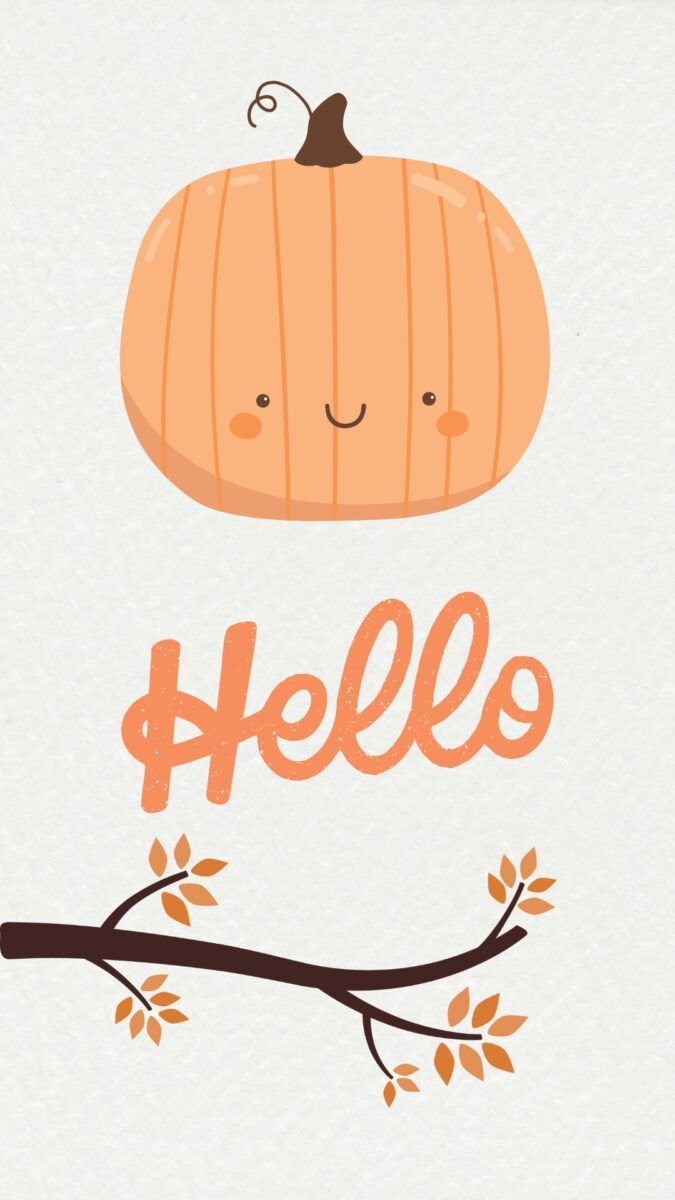 A cute pumpkin with the word hello on it - Thanksgiving