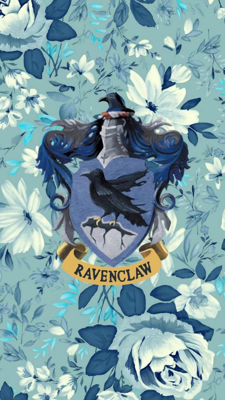 A blue and white pattern with the ravenclaw crest - Ravenclaw