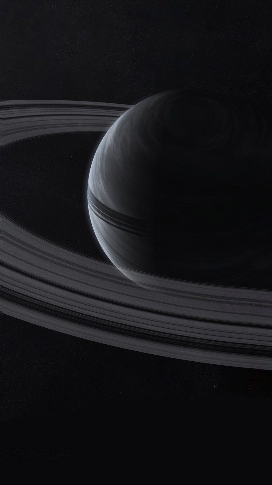 Aesthetic Black Saturn Wallpaper Download