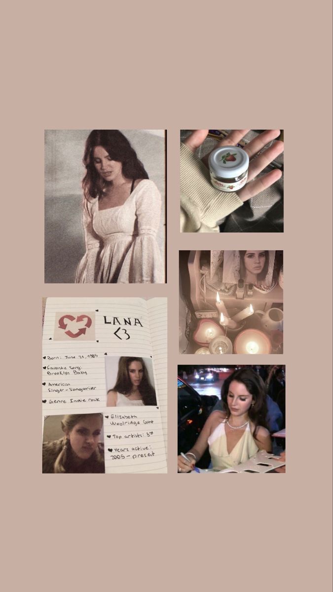 Collage of photos of Lana and her music - Lana Del Rey