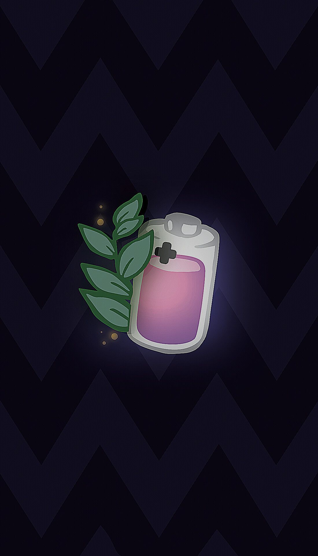 A purple bottle with green leaves on it - Bestie