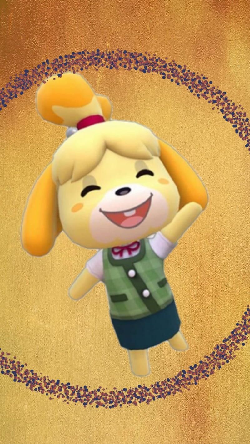 A cartoon character with an orange background - Animal Crossing