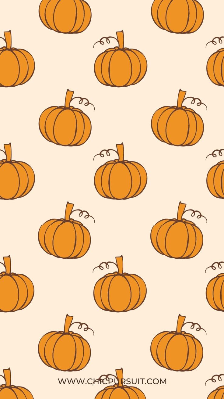 Free halloween phone wallpaper with pumpkins on a cream background - Thanksgiving