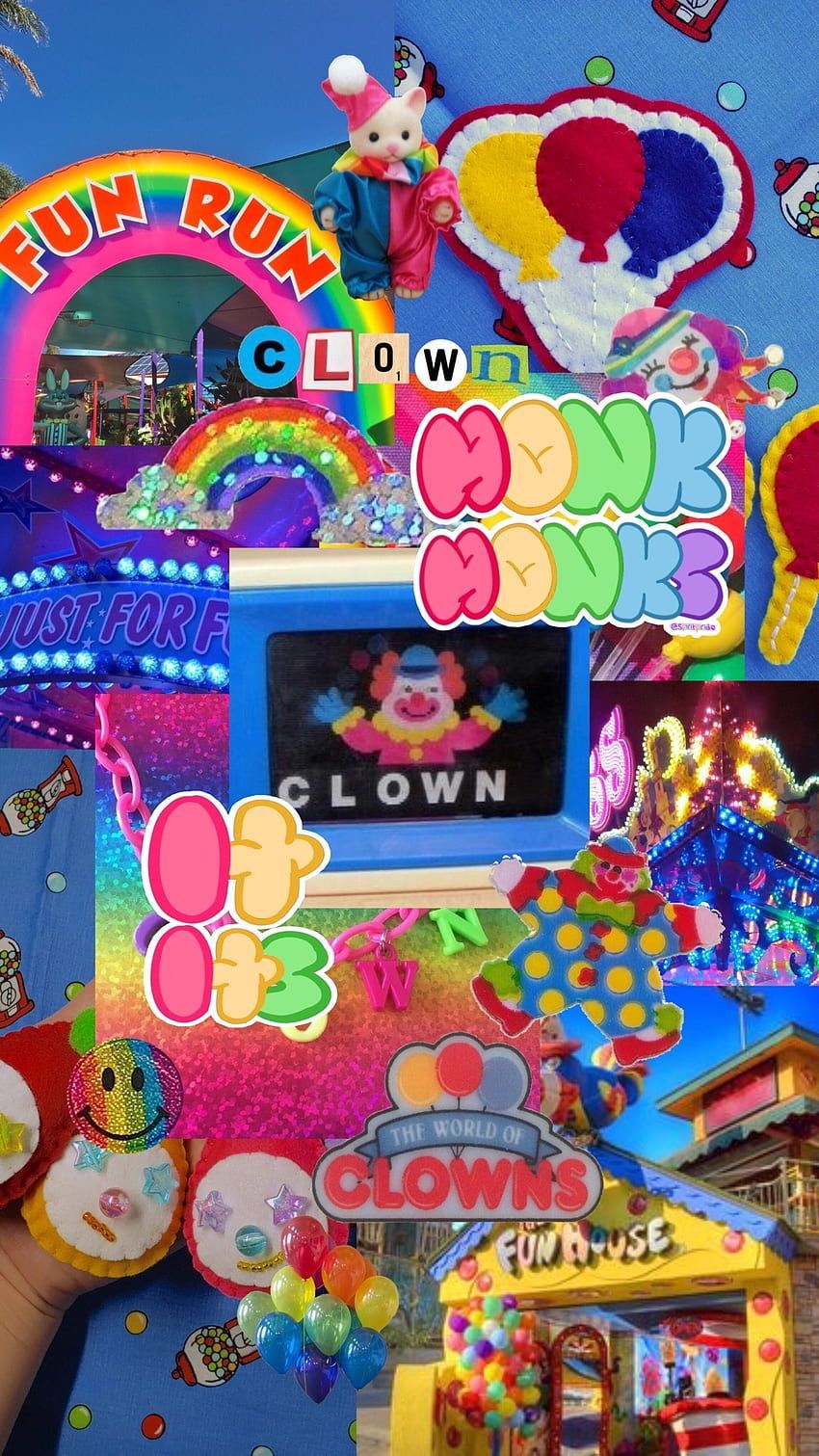 A picture of an arcade game with many different colors - Clown, clowncore