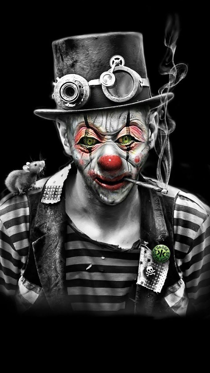 A clown with goggles and cigarette - Clown