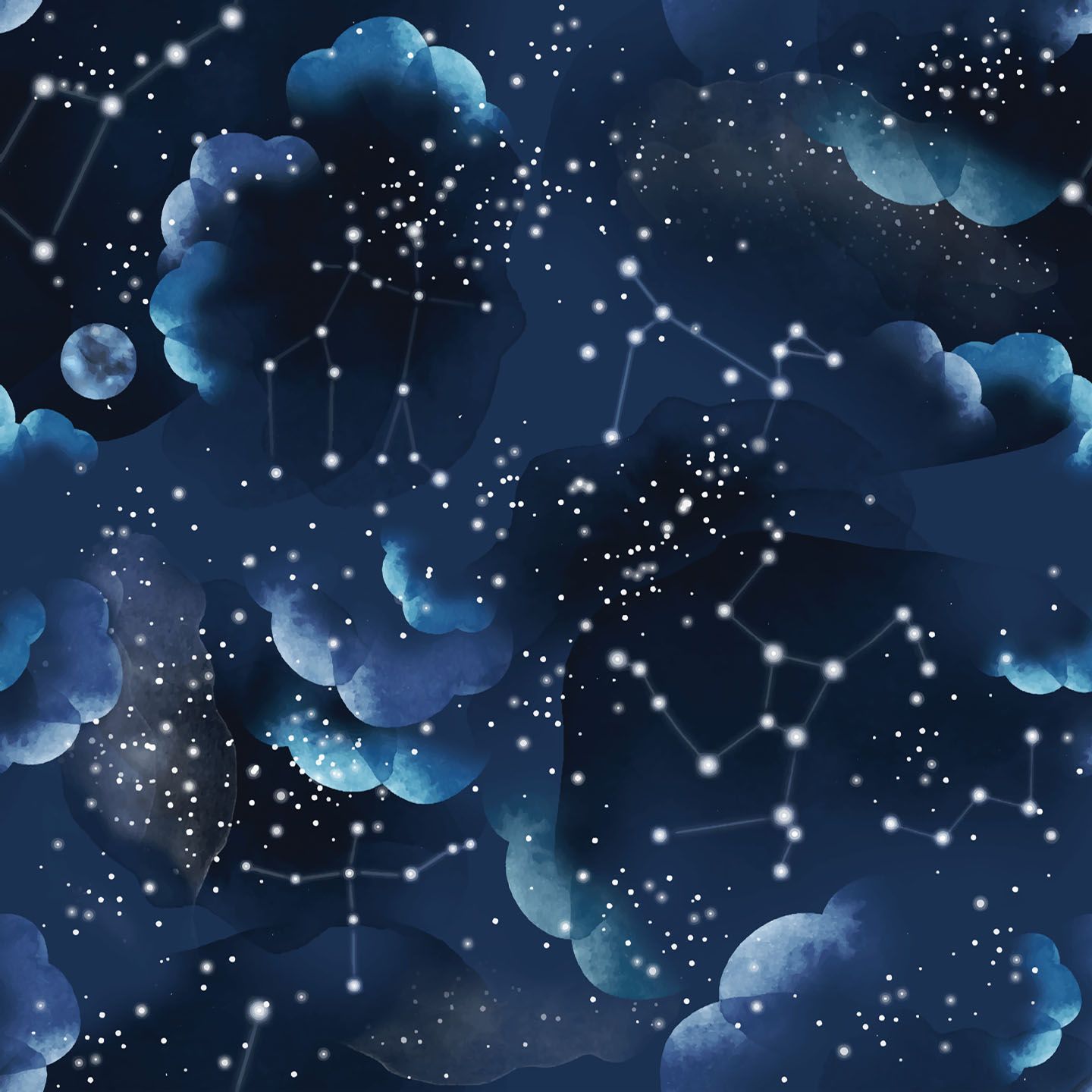 A dark blue background with white stars and constellations - Stars