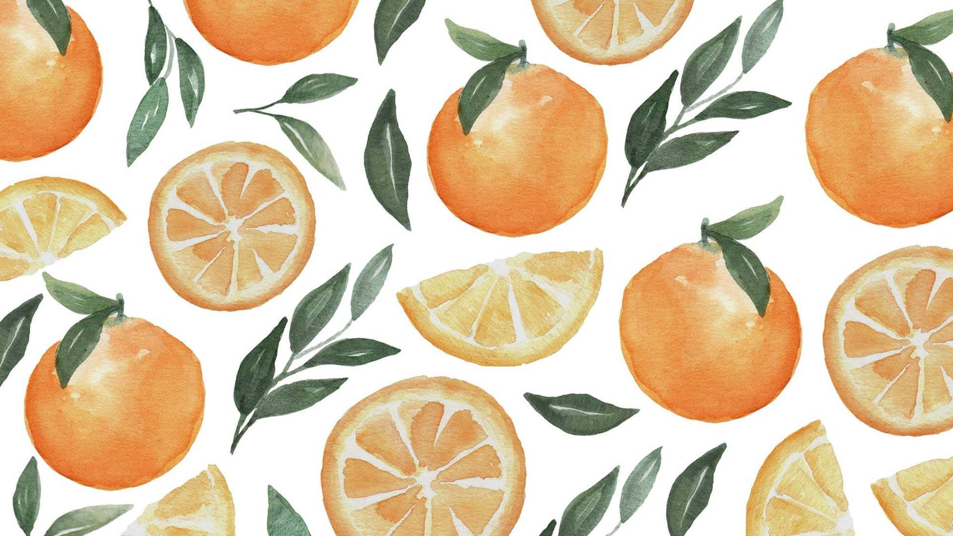 Download Orange Fruit Painting Wallpaper