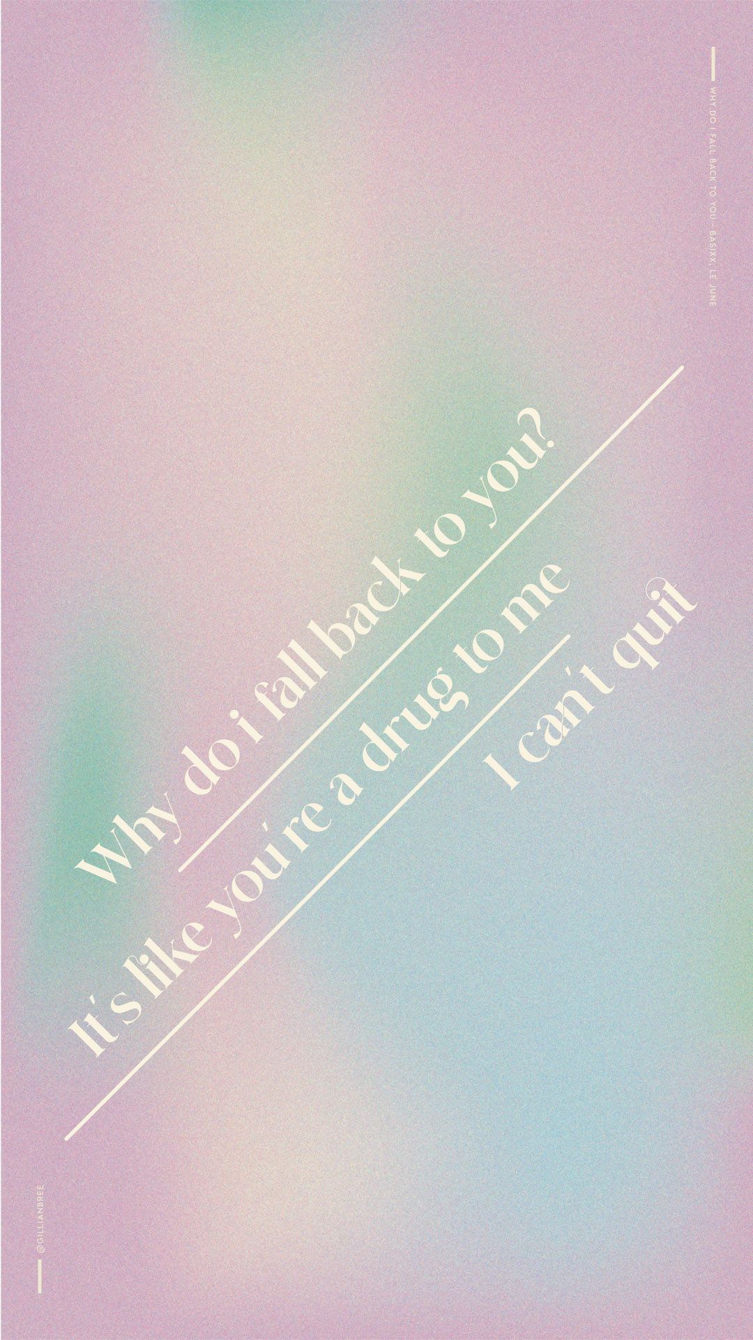 Why do I fall back to you? It's like you're a drug to me. I can't quit. - Aura