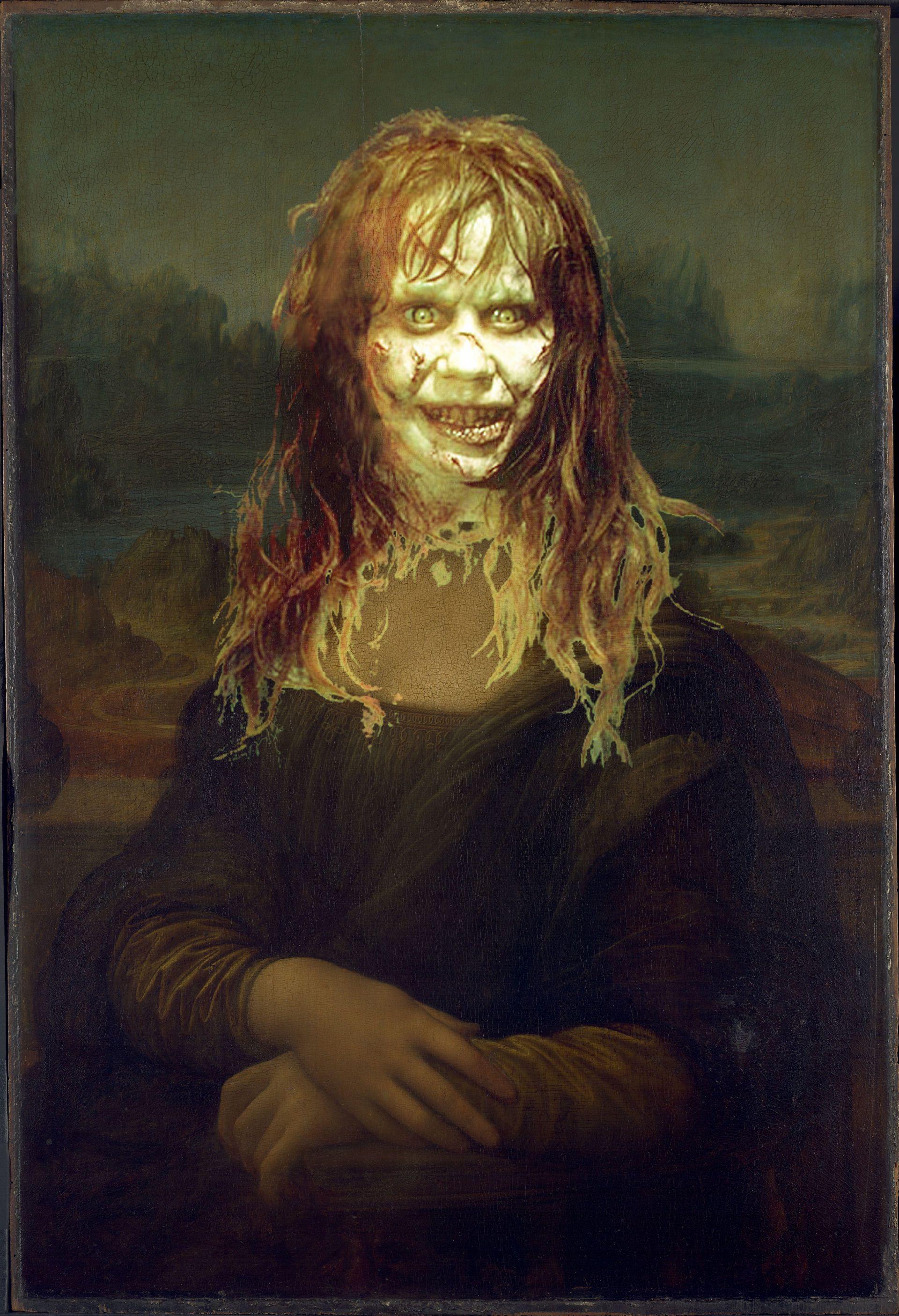 A painting of mona lisa with glowing eyes - Mona Lisa
