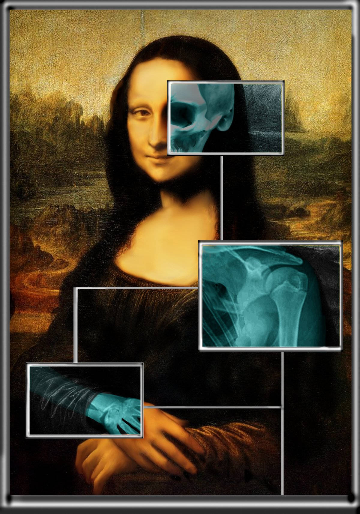 A picture of the mona lisa with bones - Mona Lisa