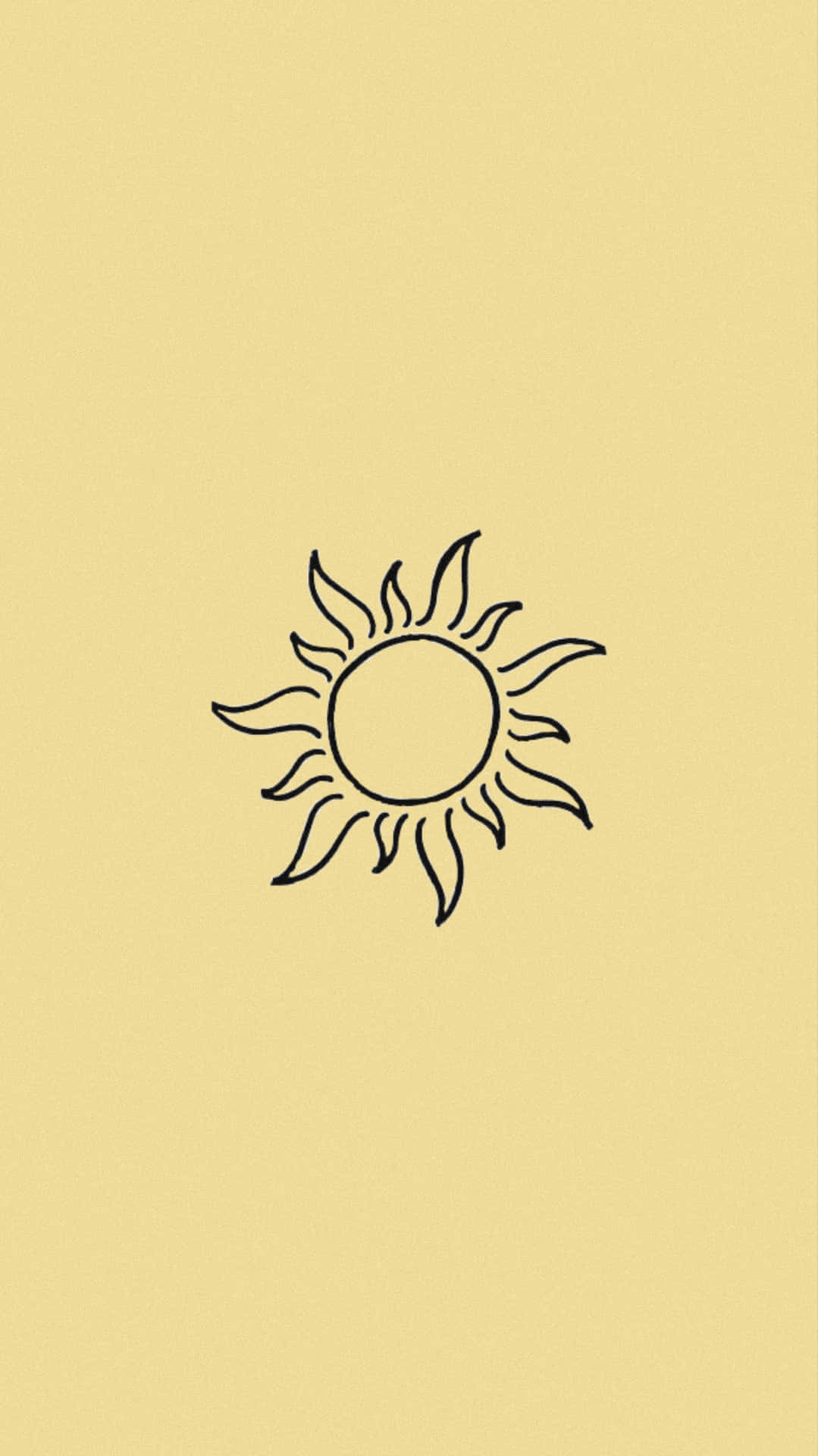 A black and white sun on yellow background - Sunshine