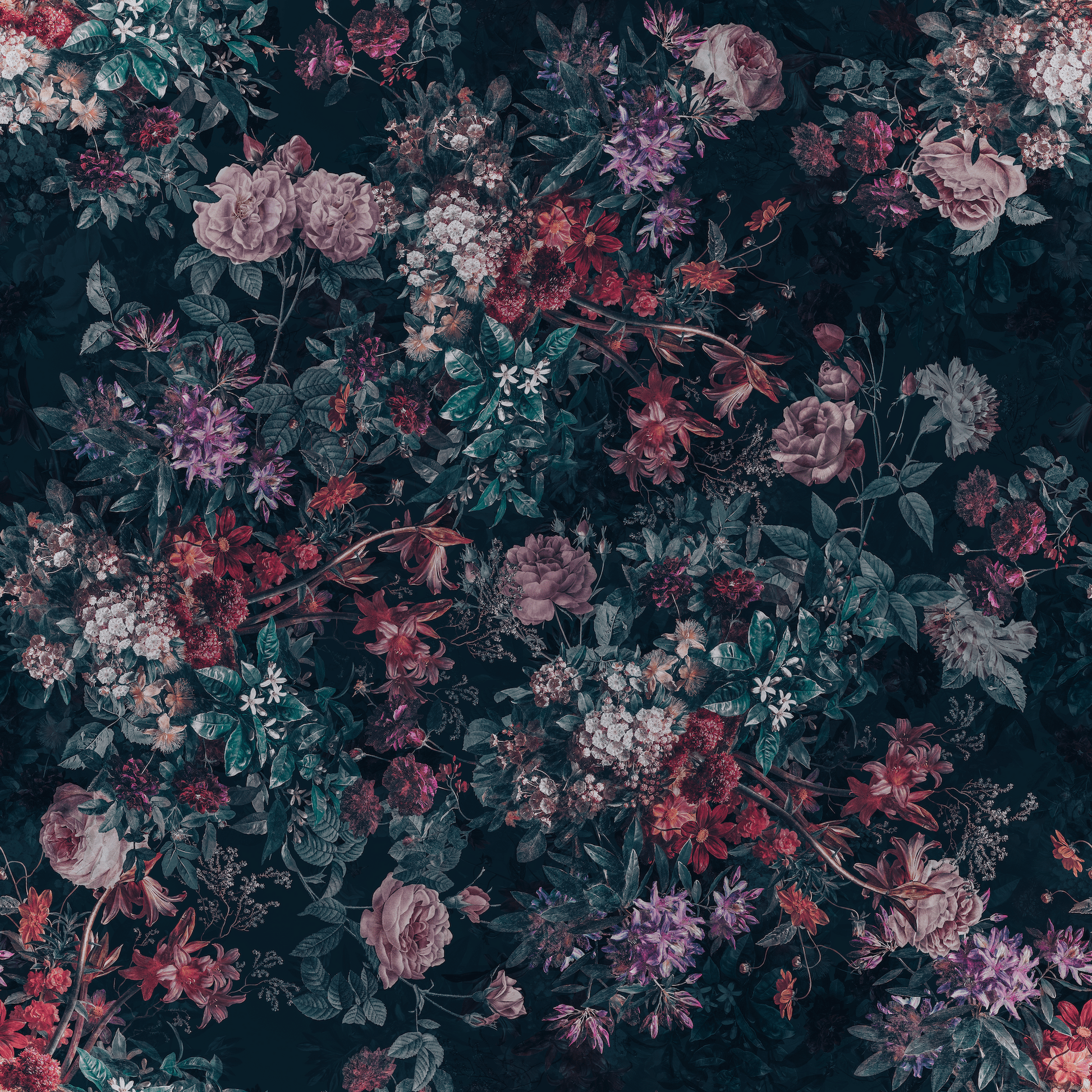 A dark floral pattern - Garden, paper