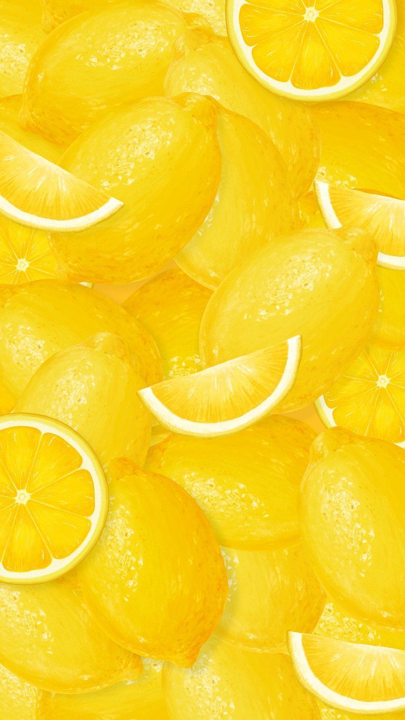 A picture of lemon slices on a yellow background - Lemon