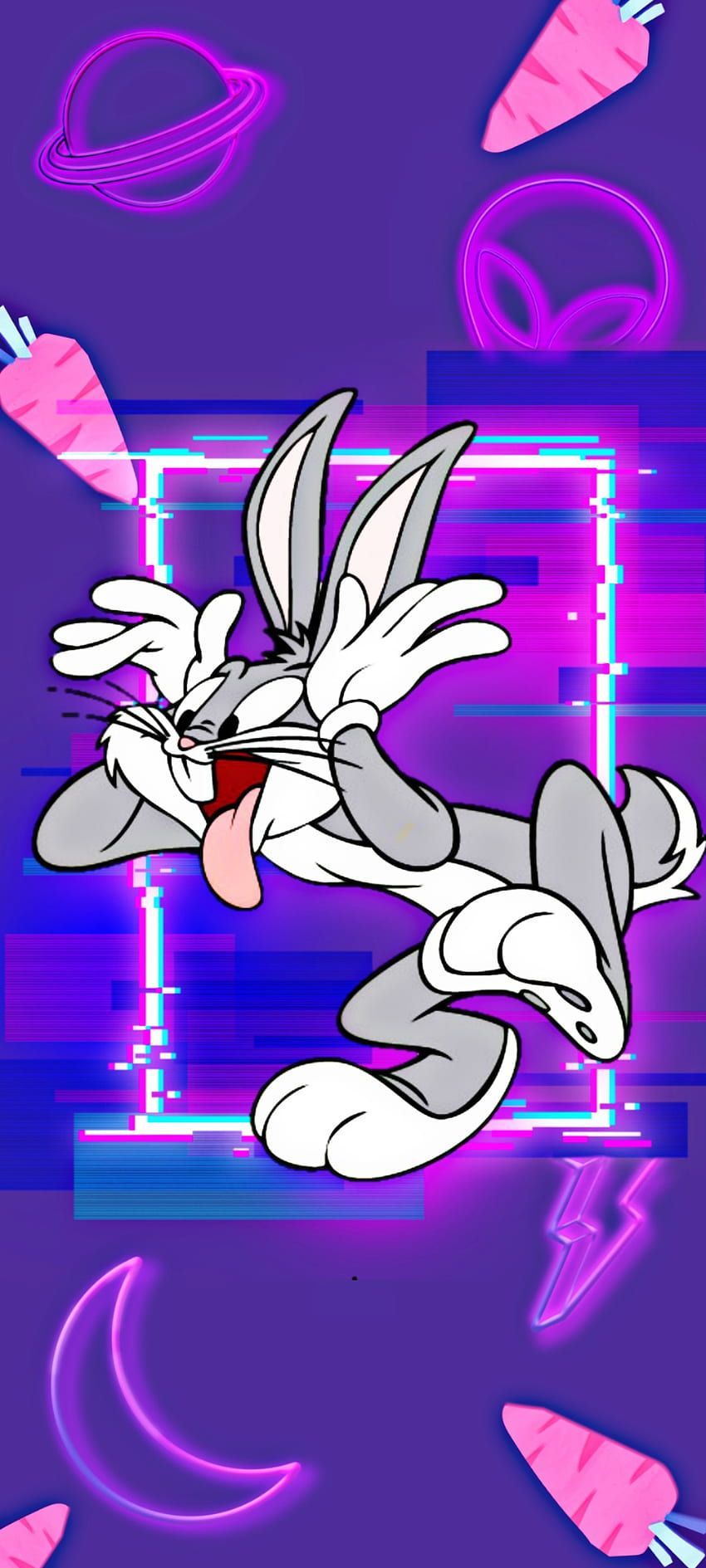 Bugs Bunny, bugsbunny, magenta, art, cartoons, purple HD phone wallpaper