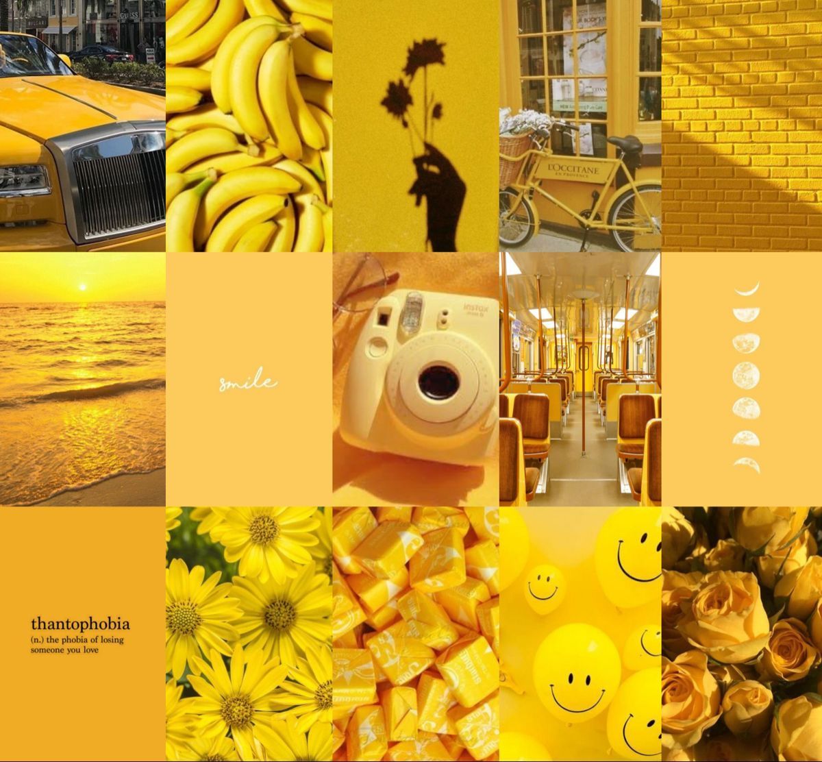 PCS Yellow Aesthetic Wall Collage Bright Aesthetic. Wall collage, Rainbow painting, Yellow aesthetic