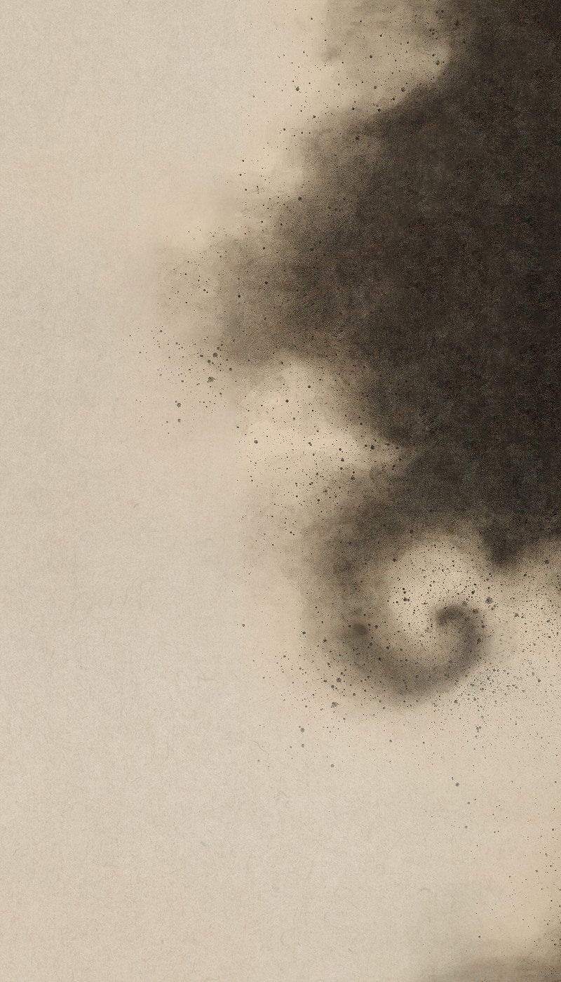 Black dust and smoke on a beige background - Smoke