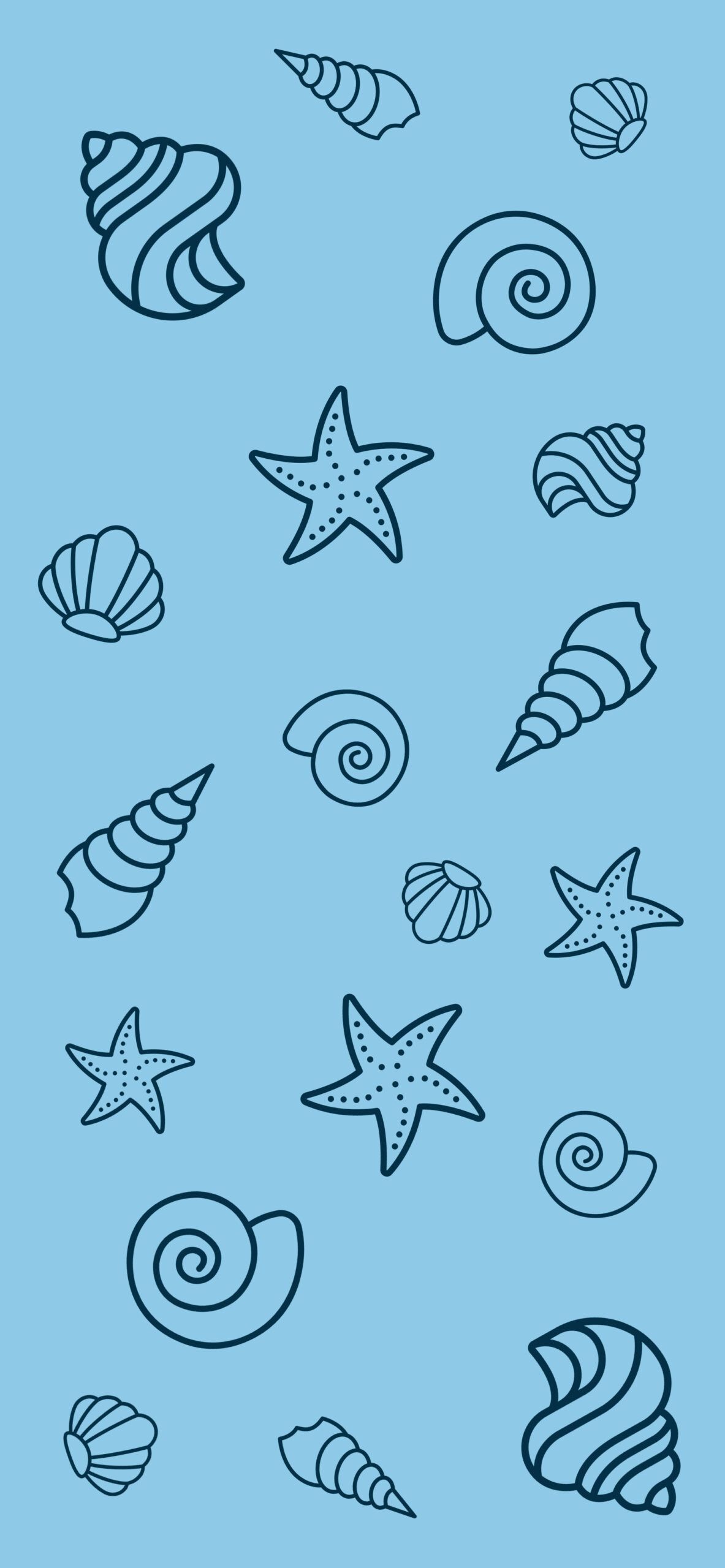 Shells Blue Aesthetic Wallpaper Light Blue Wallpaper for iPhone