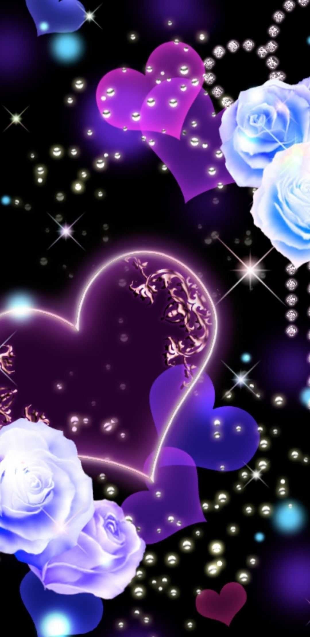 Aesthetic bright purple love Wallpaper Download